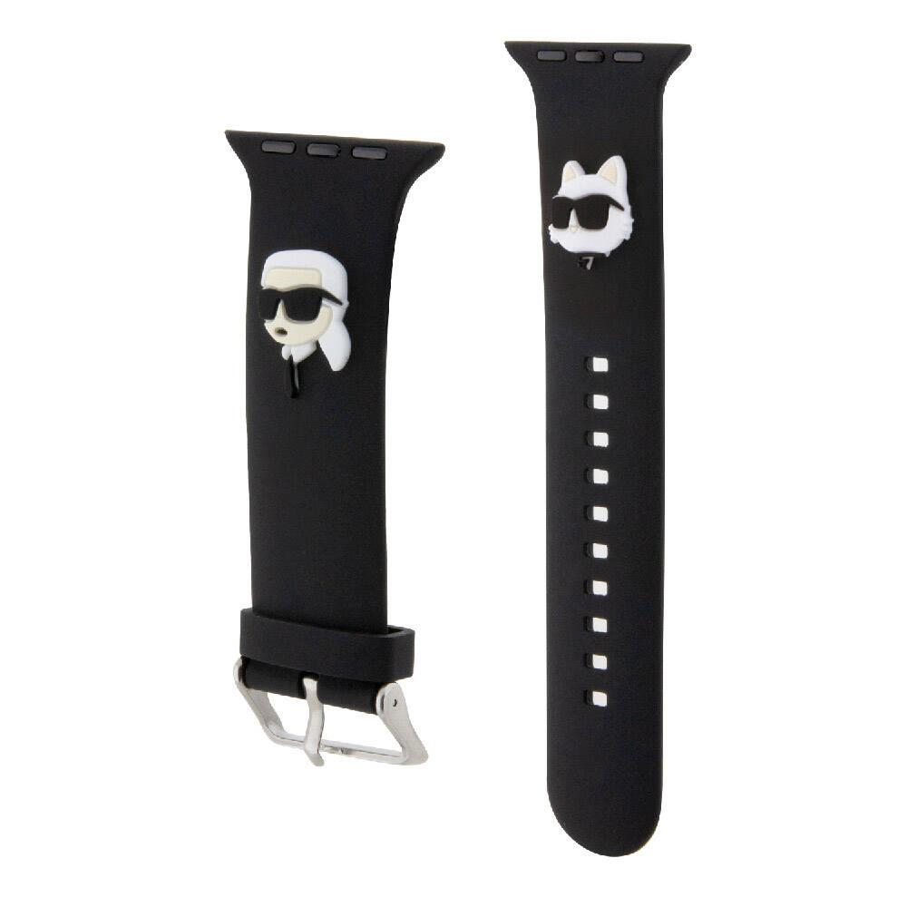 Apple Watch 40mm Karl Lagerfeld Orjinal Lisanslı İkonik Karl & Choupette Logolu Silikon Kordon