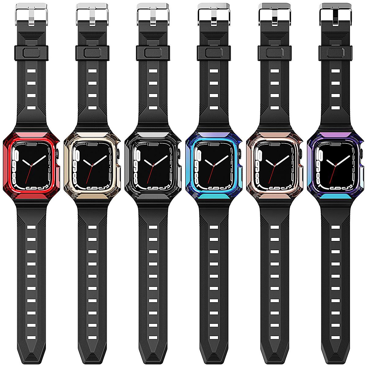 Apple Watch 40mm Zore KRD-88 Sert PC Kasa Koruyuculu Silikon Kordon