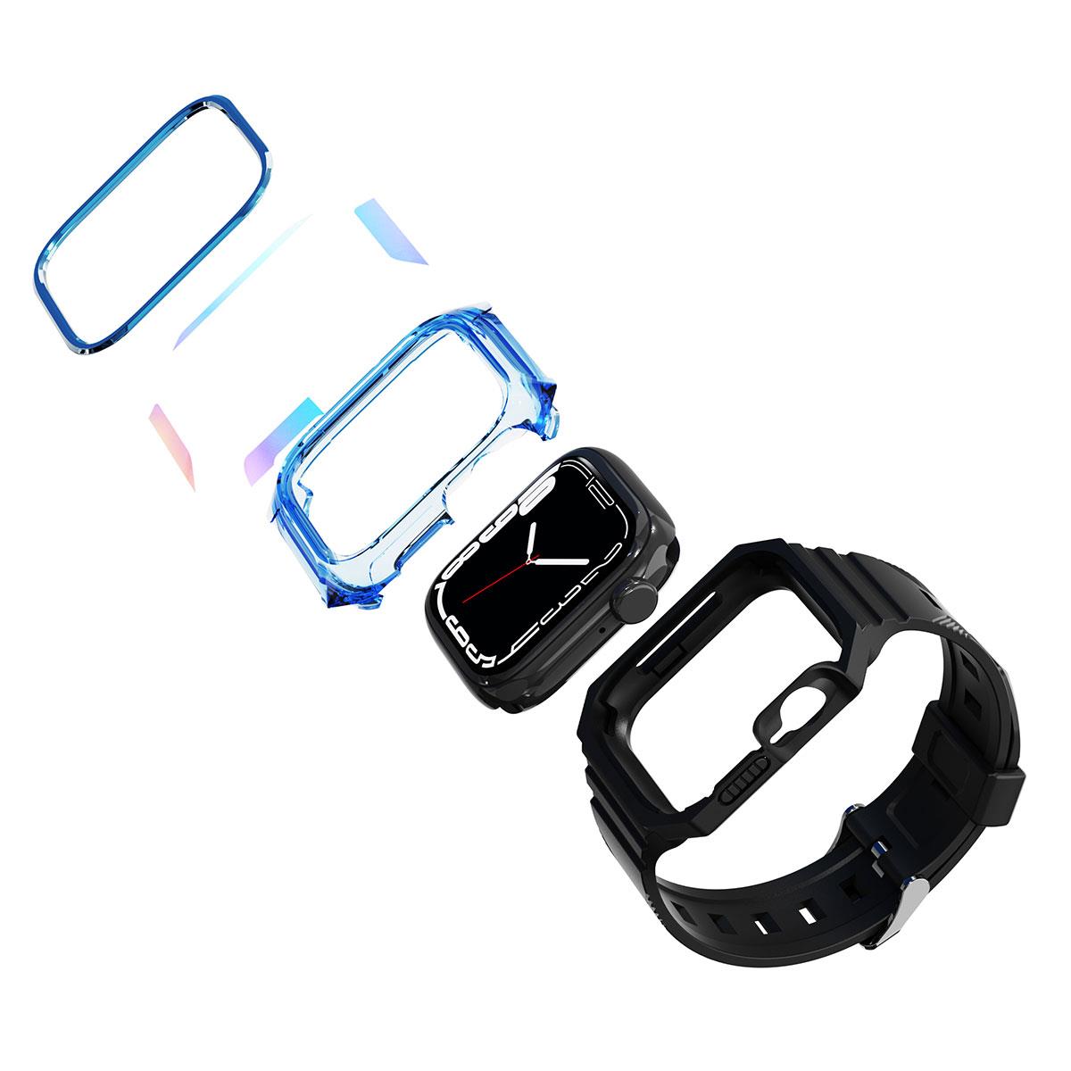 Apple Watch 40mm Zore KRD-88 Sert PC Kasa Koruyuculu Silikon Kordon