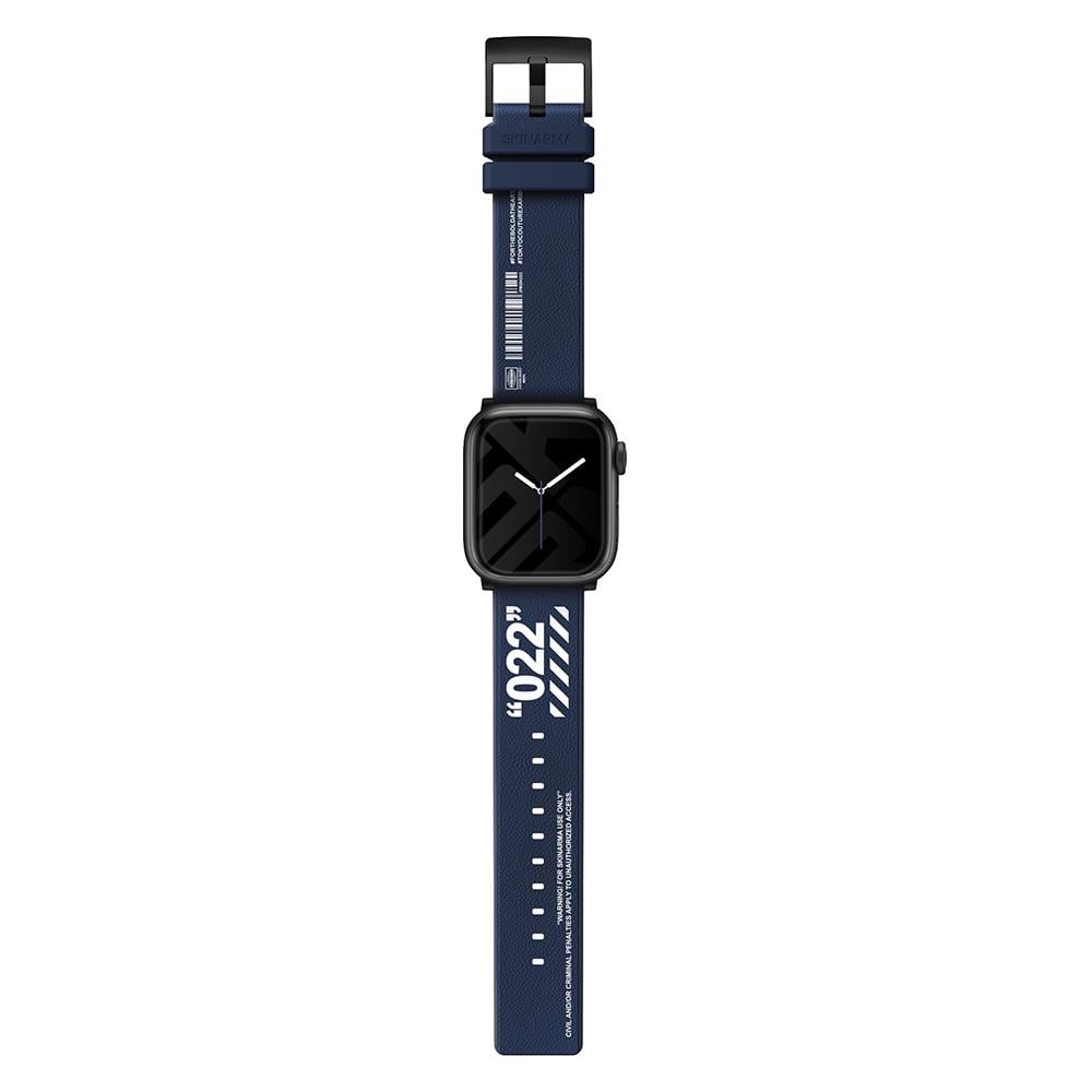 Apple Watch 42mm SkinArma Taihi Sora Yazı Desenli Deri Görünümlü Silikon Kordon