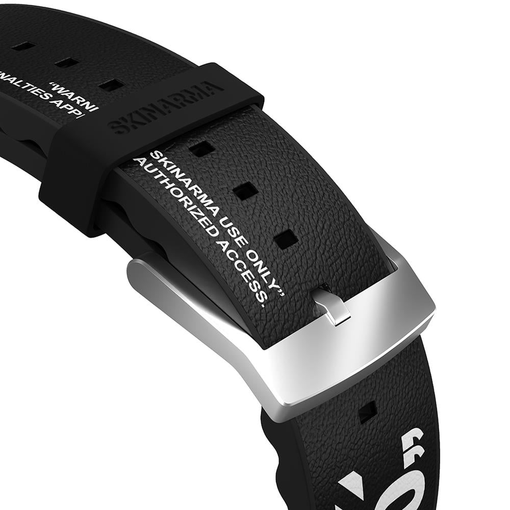 Apple Watch 42mm SkinArma Taihi Sora Yazı Desenli Deri Görünümlü Silikon Kordon