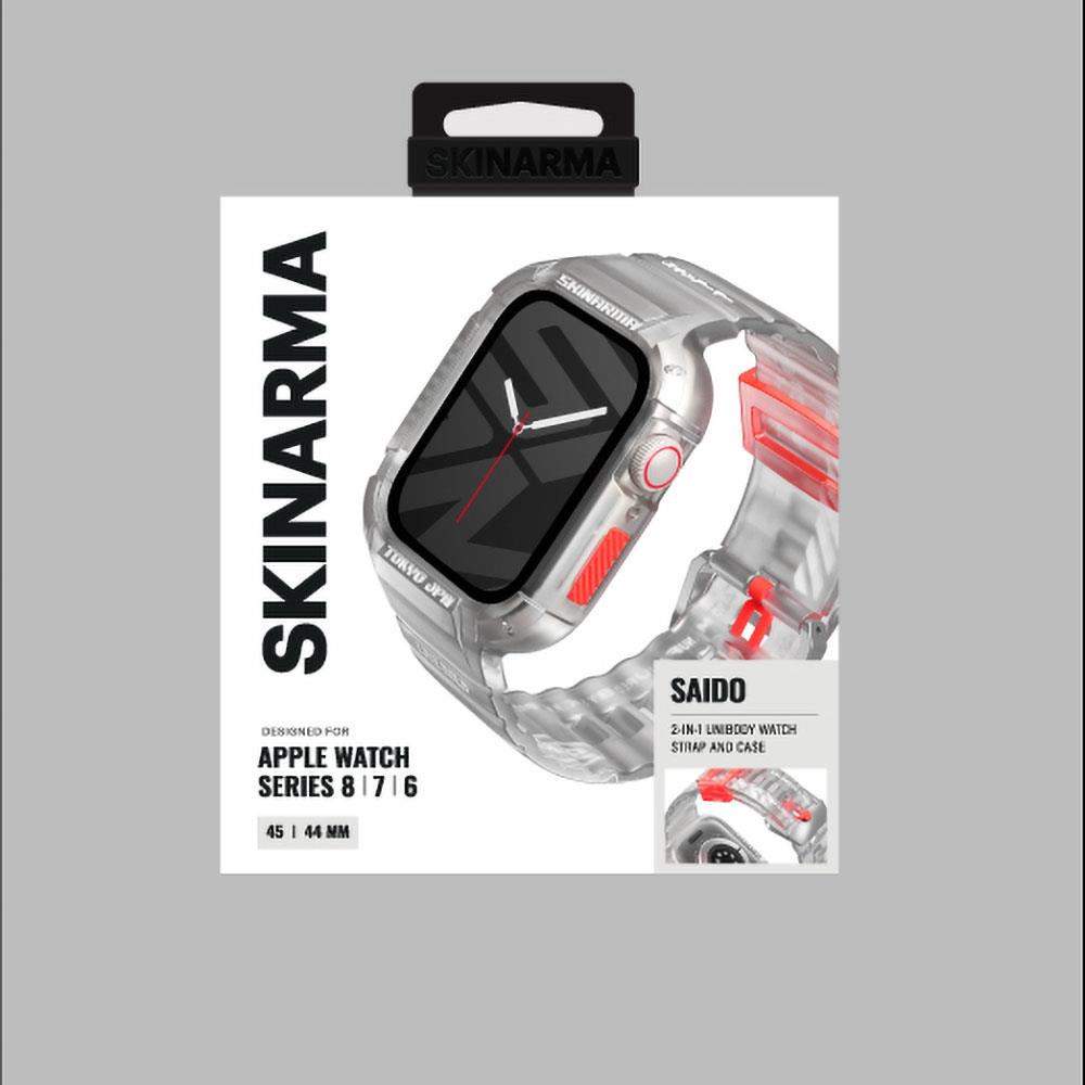 Apple Watch 44mm SkinArma Saido Sert PC Kasa Koruyuculu Silikon Kordon