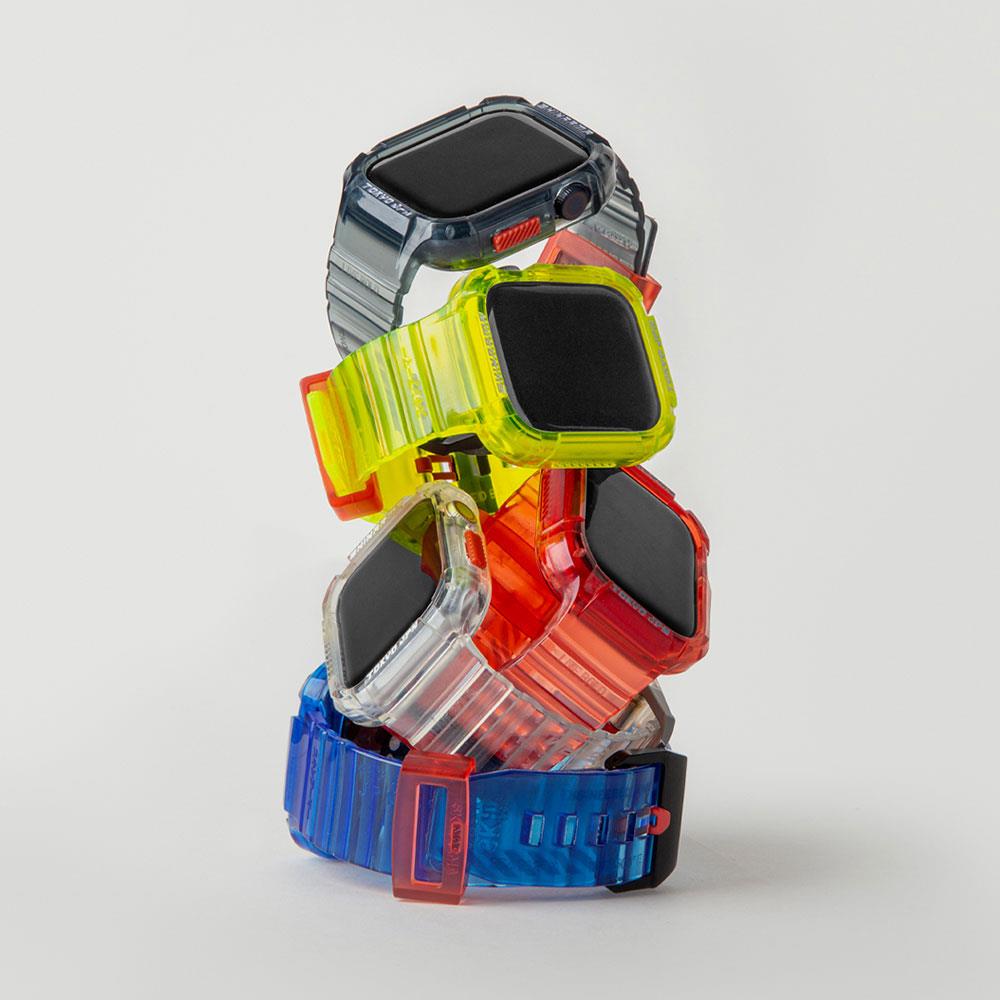 Apple Watch 44mm SkinArma Saido Sert PC Kasa Koruyuculu Silikon Kordon