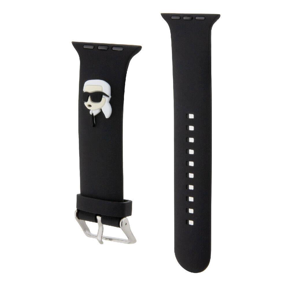 Apple Watch 7 41mm Karl Lagerfeld Orjinal Lisanslı İkonik Karl Head Logolu Silikon Kordon