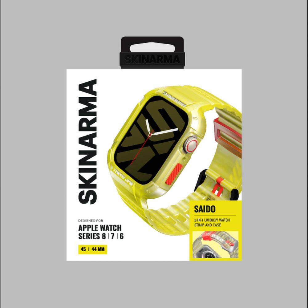 Apple Watch 7 45mm SkinArma Saido Sert PC Kasa Koruyuculu Silikon Kordon
