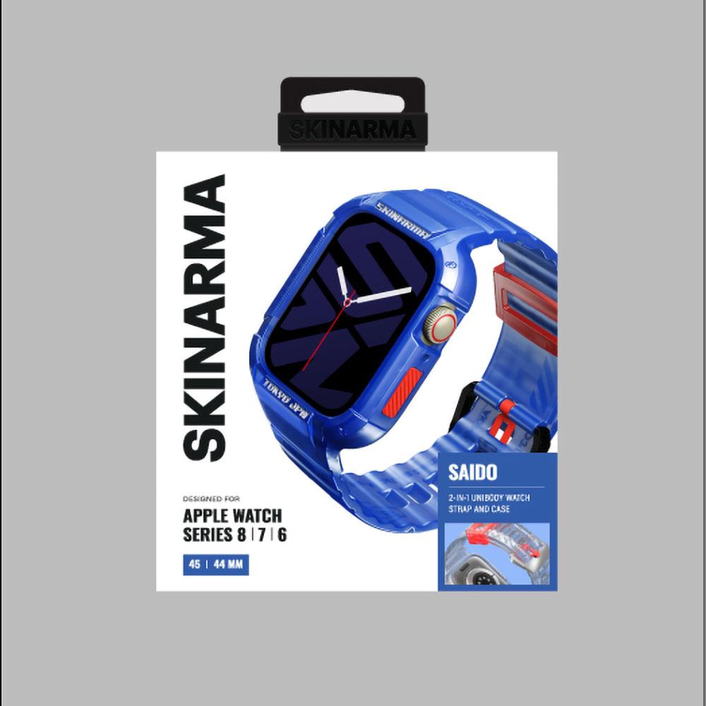 Apple Watch 7 45mm SkinArma Saido Sert PC Kasa Koruyuculu Silikon Kordon