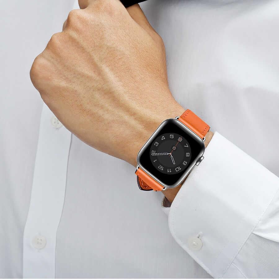 Apple Watch Ultra 49mm Kordon Wiwu Attleage Watchband Hakiki Deri Strap Kayış