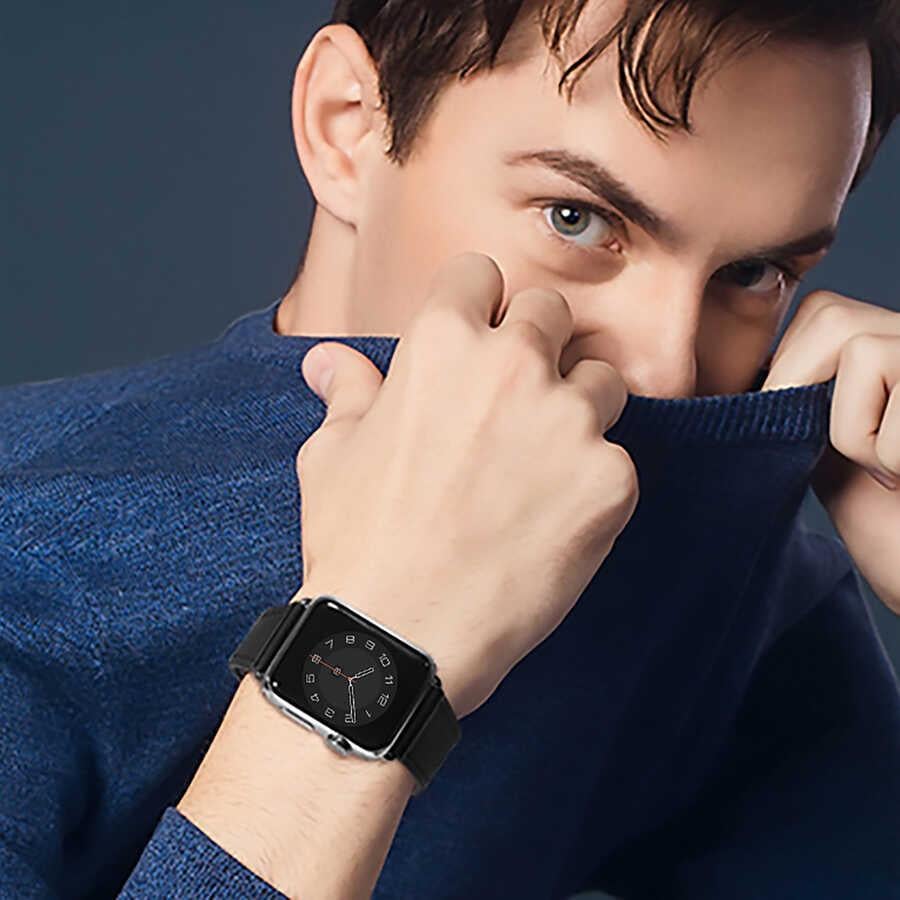 Apple Watch Ultra 49mm Kordon Wiwu Attleage Watchband Hakiki Deri Strap Kayış