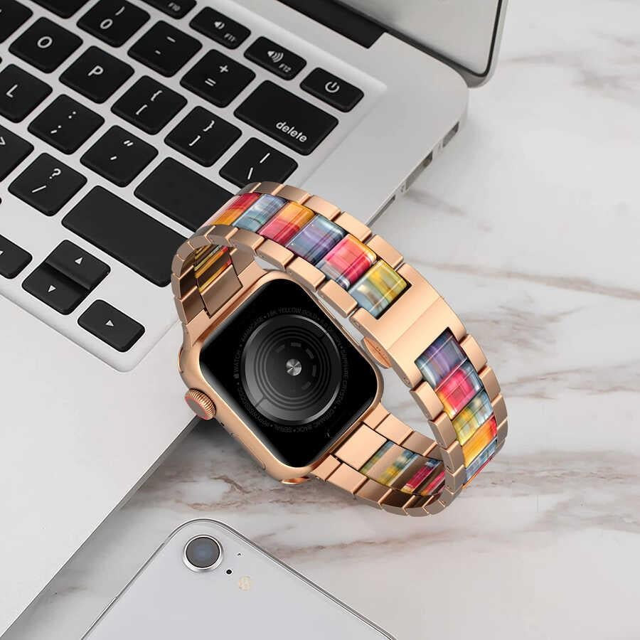 Apple Watch Ultra 49mm Kordon Wiwu Resin Steel Belt Metal Strap Kayış