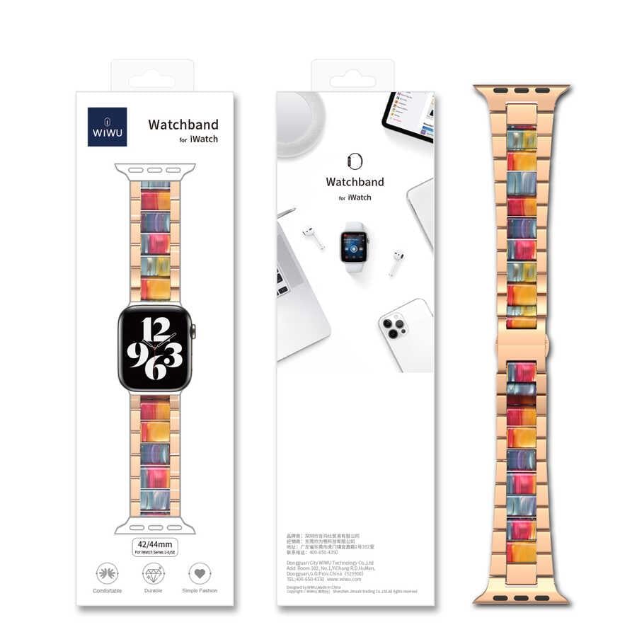 Apple Watch Ultra 49mm Kordon Wiwu Resin Steel Belt Metal Strap Kayış