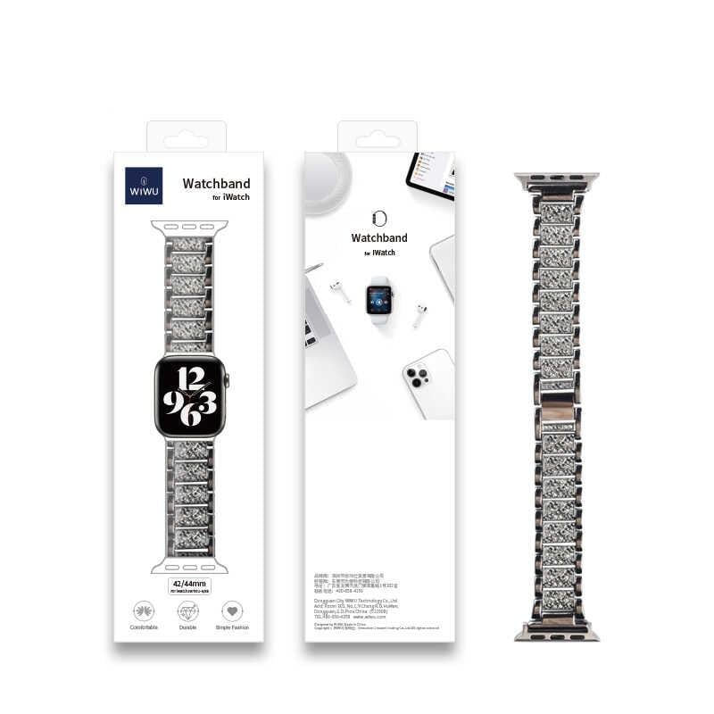 Apple Watch Ultra 49mm Kordon Wiwu Three Beads Set Auger Metal Strap Kayış