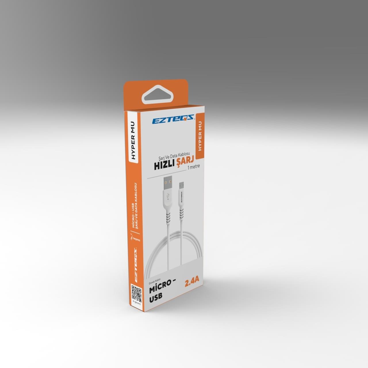 EZTEQS HYPER MU Micro USB - USB Kablo 2.4A 100Cm