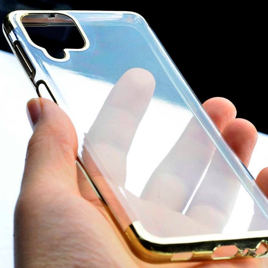 Galaxy A12 Kılıf Zore Dört Köşeli Lazer Silikon Kapak