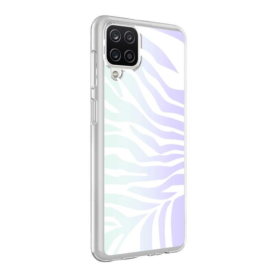 Galaxy A12 Kılıf Zore M-Blue Desenli Kapak