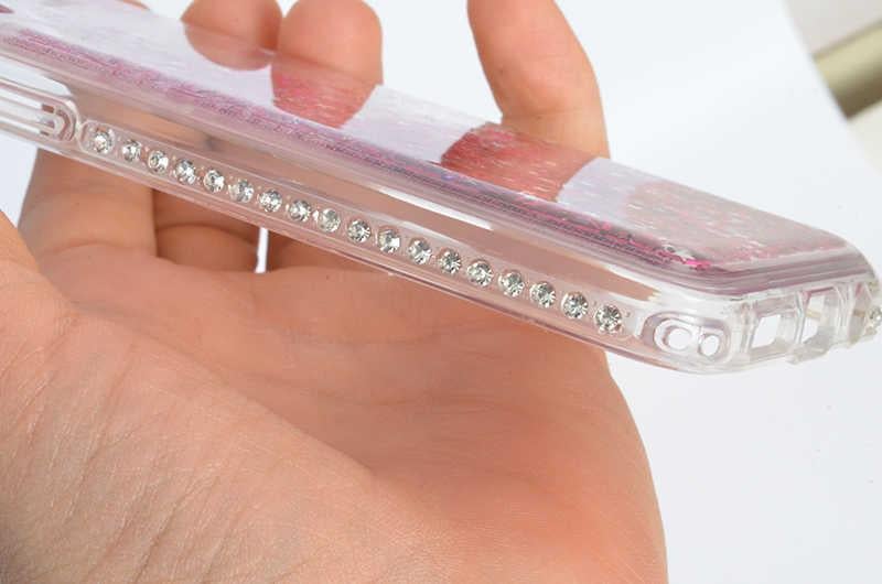 Galaxy A50 Kılıf Zore Sıralı Taşlı Sıvılı Silikon