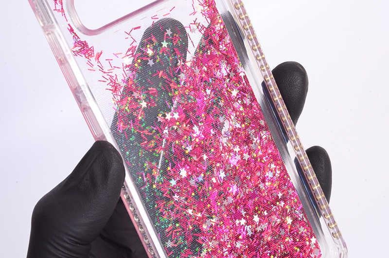 Galaxy S10 Plus Kılıf Zore Sıralı Taşlı Sıvılı Silikon