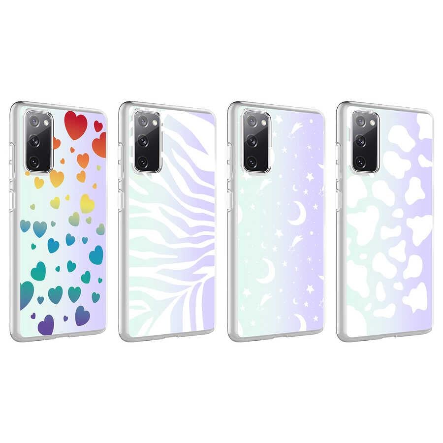 Galaxy S20 FE Kılıf Zore M-Blue Desenli Kapak