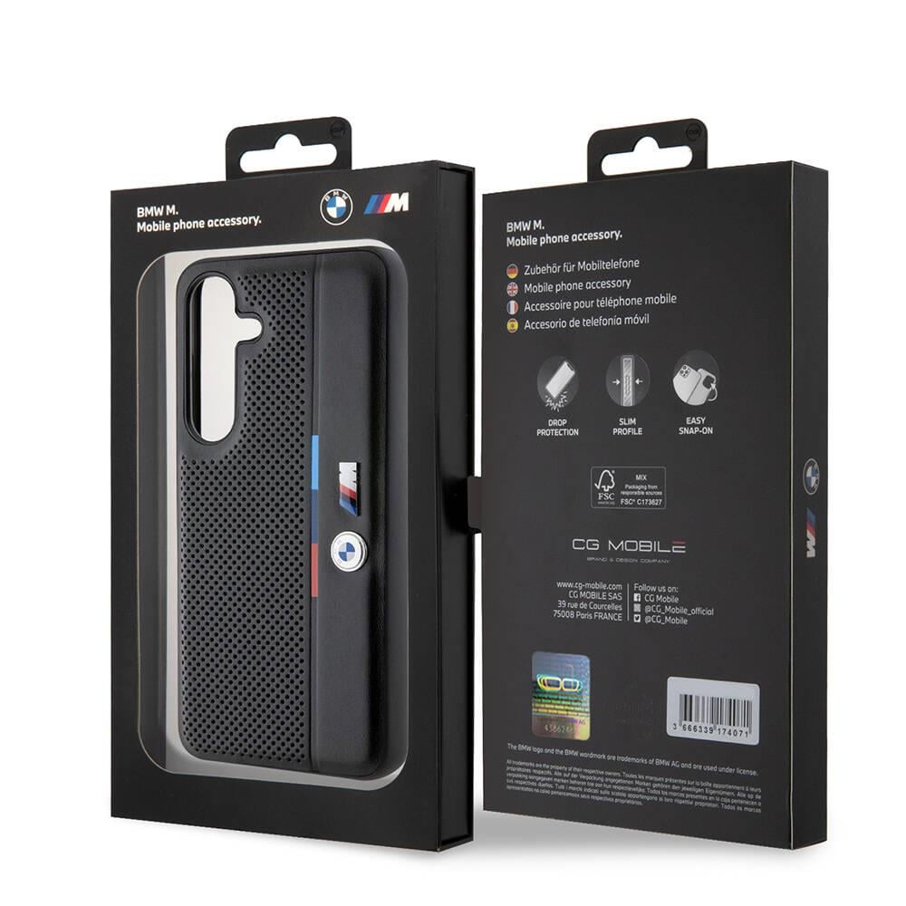 Galaxy S24 Kılıf BMW Orjinal Lisanslı M Logolu Üç Renk Çizgili Motorsport Circle Kapak