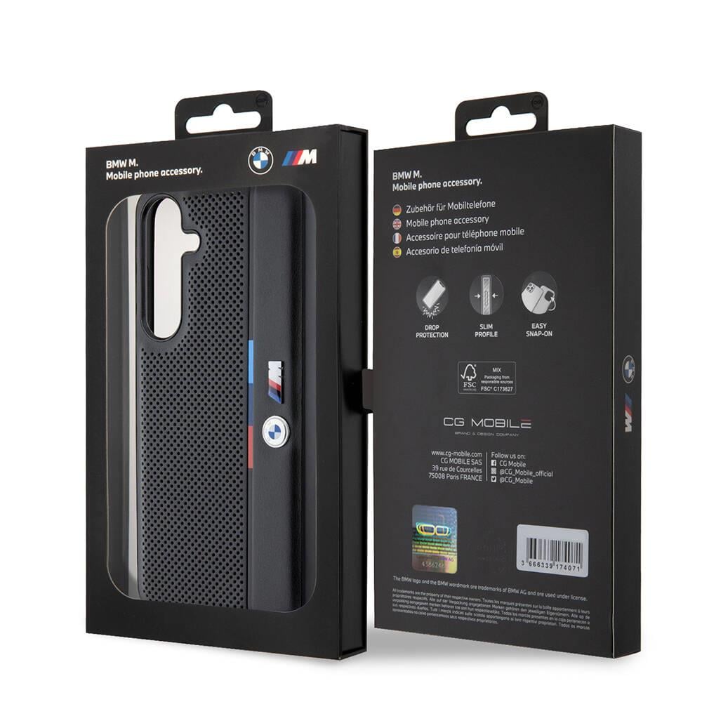 Galaxy S24 Plus Kılıf BMW Orjinal Lisanslı M Logolu Üç Renk Çizgili Motorsport Circle Kapak