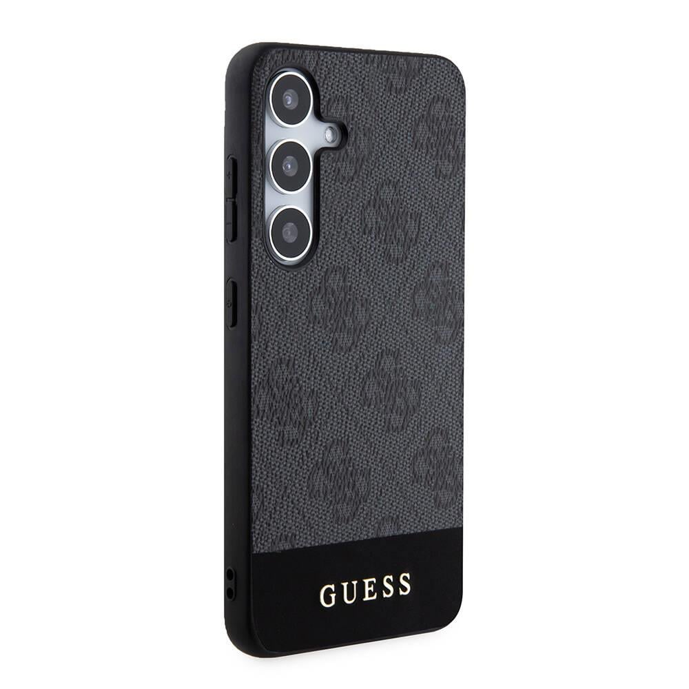 Galaxy S24 Plus Kılıf Guess Orjinal Lisanslı PU Deri Şerit Logo Dizaynlı Kapak
