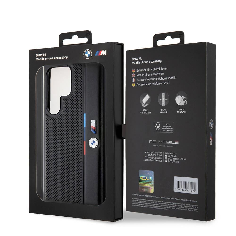 Galaxy S24 Ultra Kılıf BMW Orjinal Lisanslı M Logolu Üç Renk Çizgili Motorsport Circle Kapak