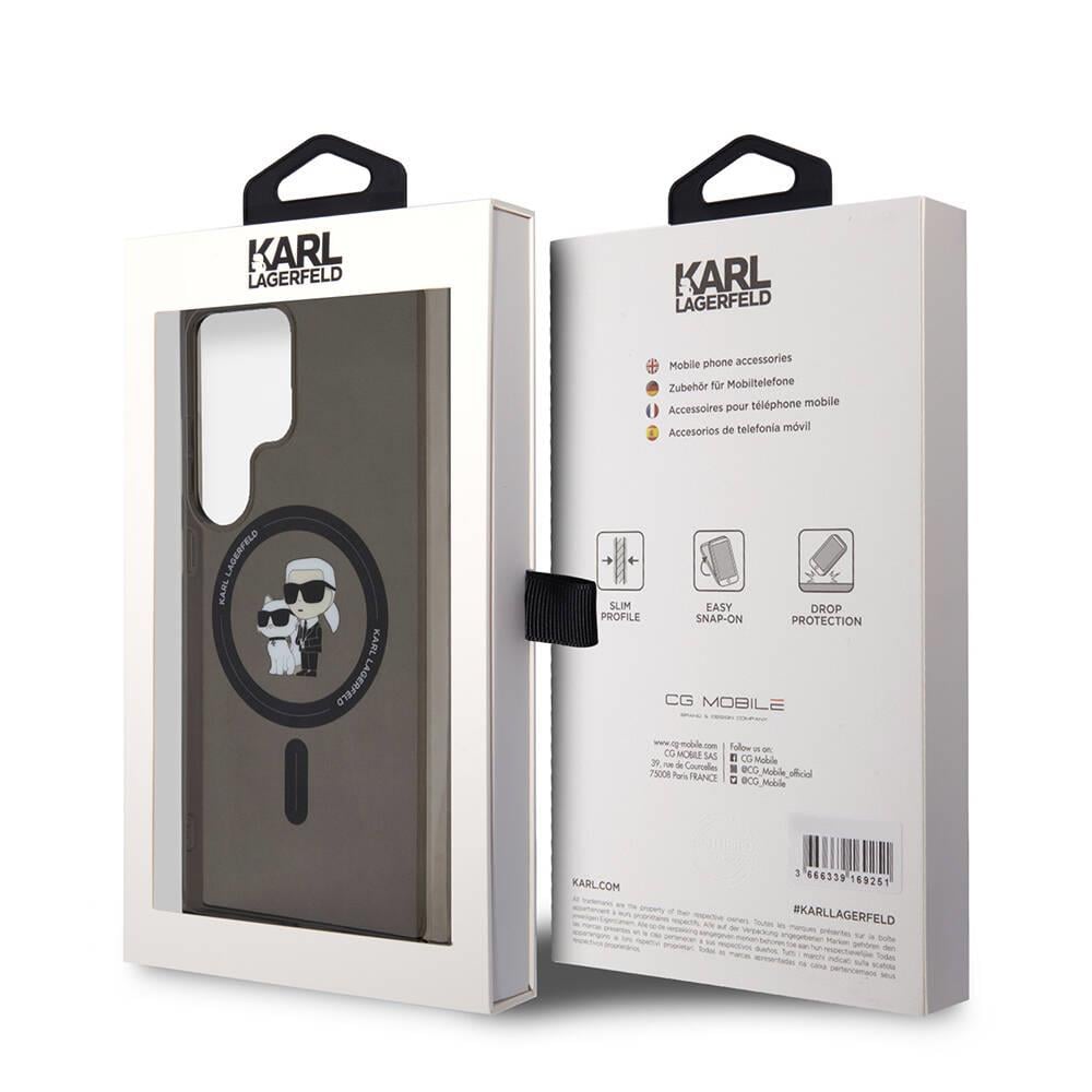 Galaxy S24 Ultra Kılıf Karl Lagerfeld Orjinal Lisanslı Magsafe Şarj Özellikli Karl & Choupette IML Baskılı Kapak