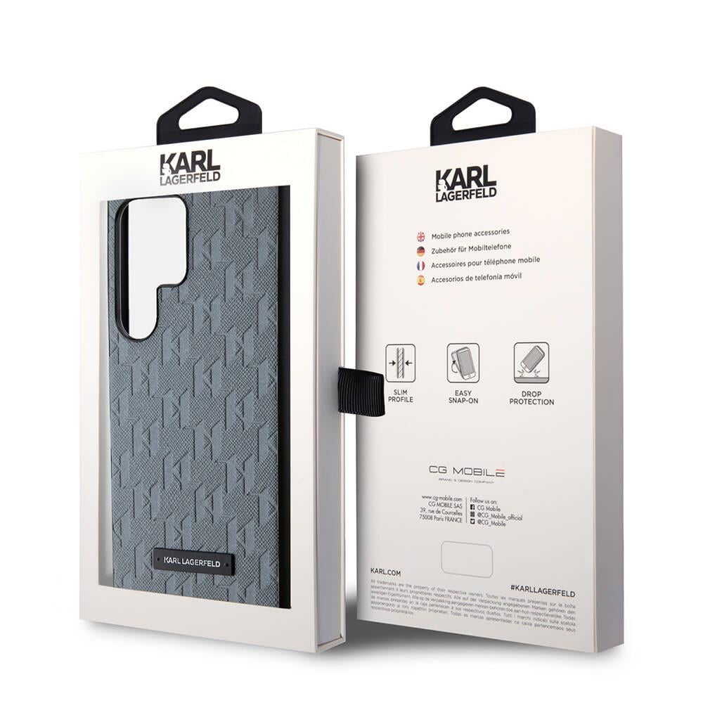 Galaxy S24 Ultra Kılıf Karl Lagerfeld Orjinal Lisanslı Saffiano Monogram Metal Logo Kapak