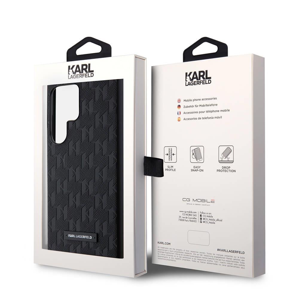 Galaxy S24 Ultra Kılıf Karl Lagerfeld Orjinal Lisanslı Saffiano Monogram Metal Logo Kapak