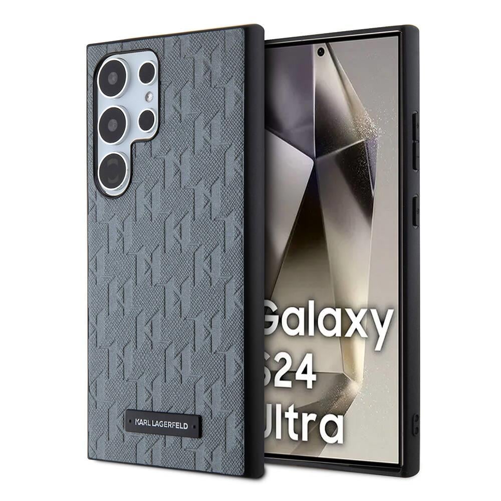 Galaxy S24 Ultra Kılıf Karl Lagerfeld Orjinal Lisanslı Saffiano Monogram Metal Logo Kapak