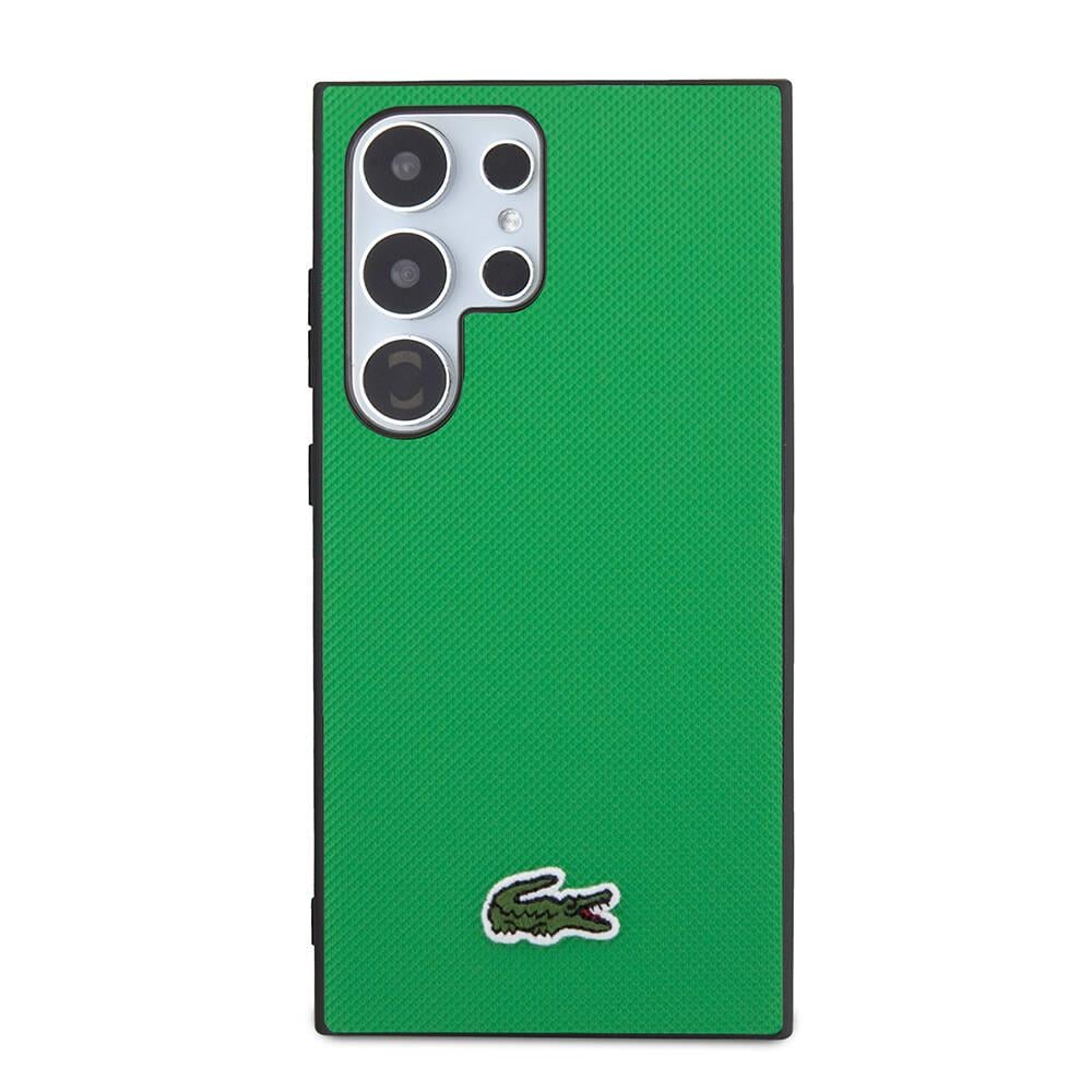 Galaxy S24 Ultra Kılıf Lacoste Orjinal Lisanslı PU Pike Desenli Arka Yüzey İkonik Timsah Dokuma Logolu Kapak