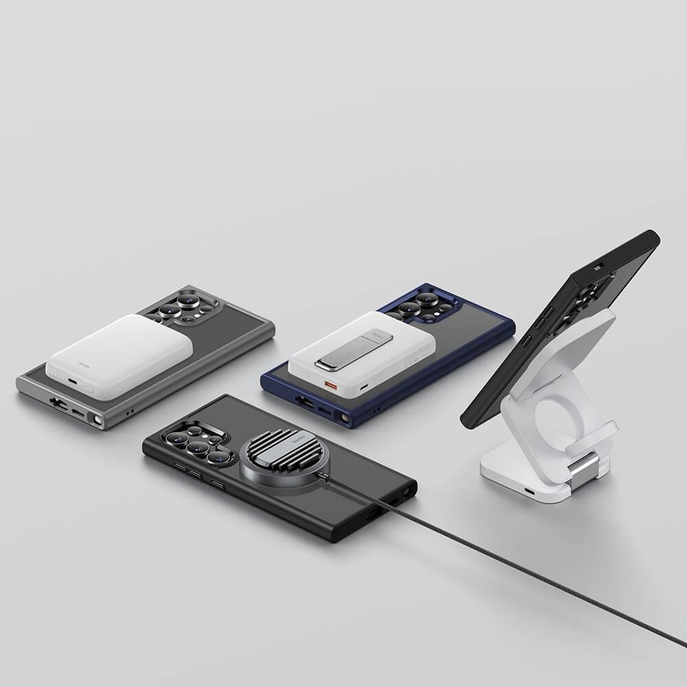 Galaxy S24 Ultra Kılıf Magsafe Şarj Özellikli Şeffaf Arka Yüzey Benks MagClap TPU Çerçeve Kapak