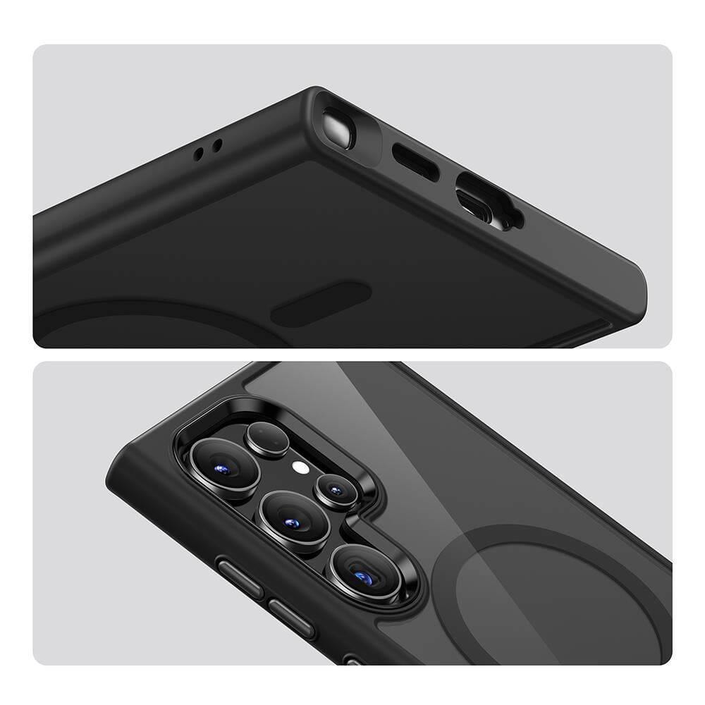 Galaxy S24 Ultra Kılıf Magsafe Şarj Özellikli Şeffaf Arka Yüzey Benks MagClap TPU Çerçeve Kapak