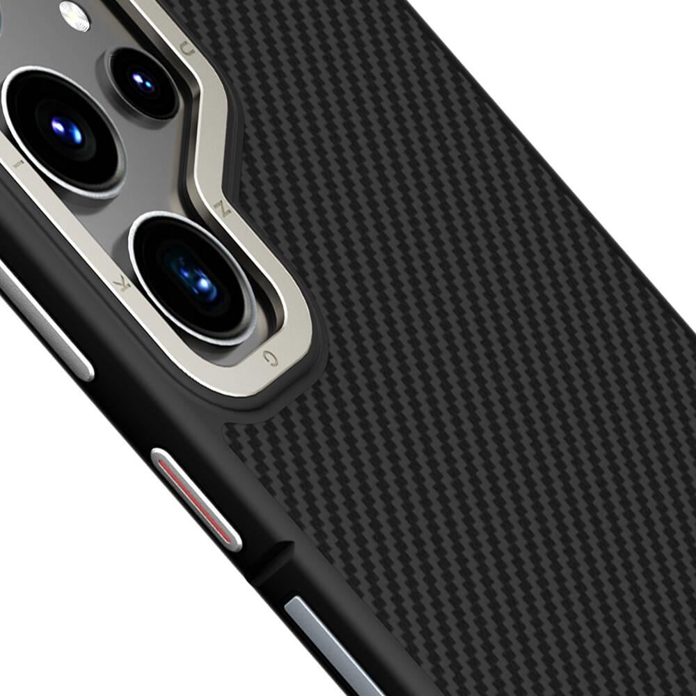 Galaxy S24 Ultra Kılıf Magsafe Şarj Özellikli Aramid Fiber Tasarımlı Youngkit 600D Kevlar Serisi Kapak