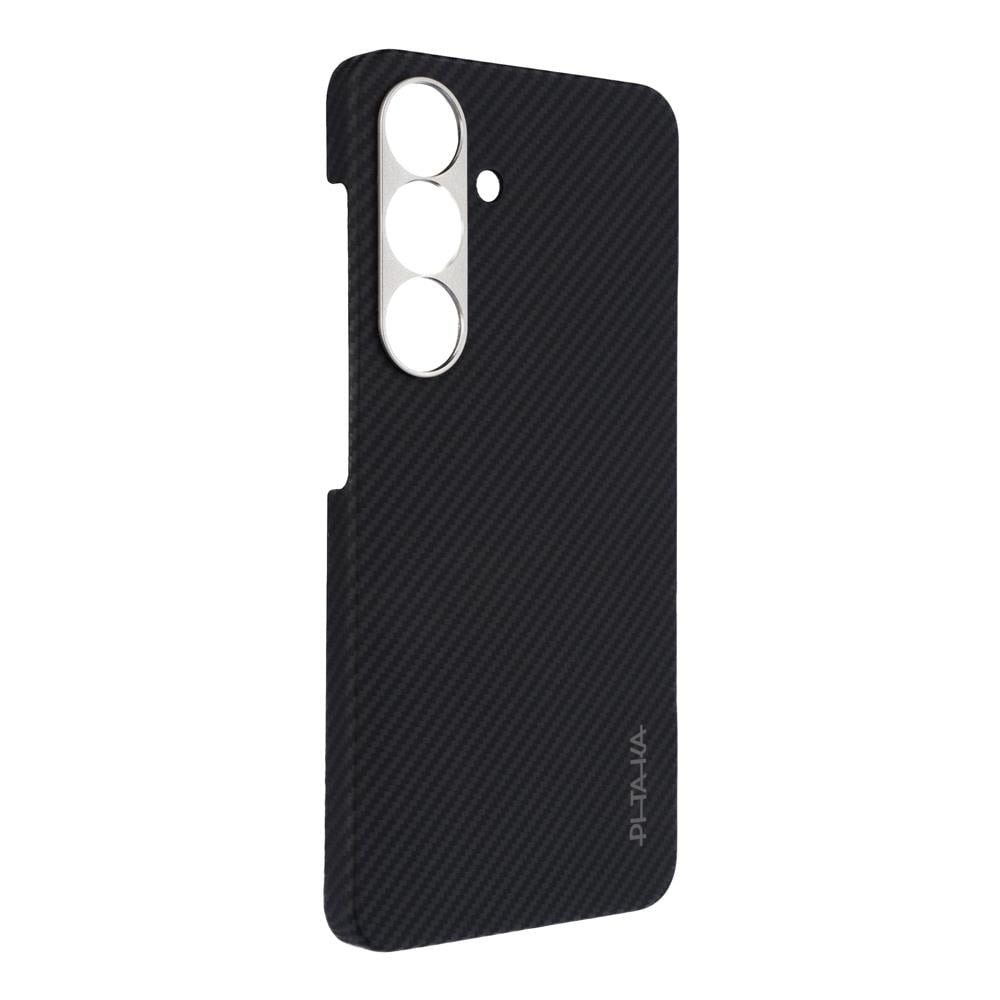 Galaxy S25 Plus Kılıf Magsafe Şarj Özellikli 600D Aramid Fiber Pitaka Ultra-Slim Classic Serisi Black-Grey Twill Kapak