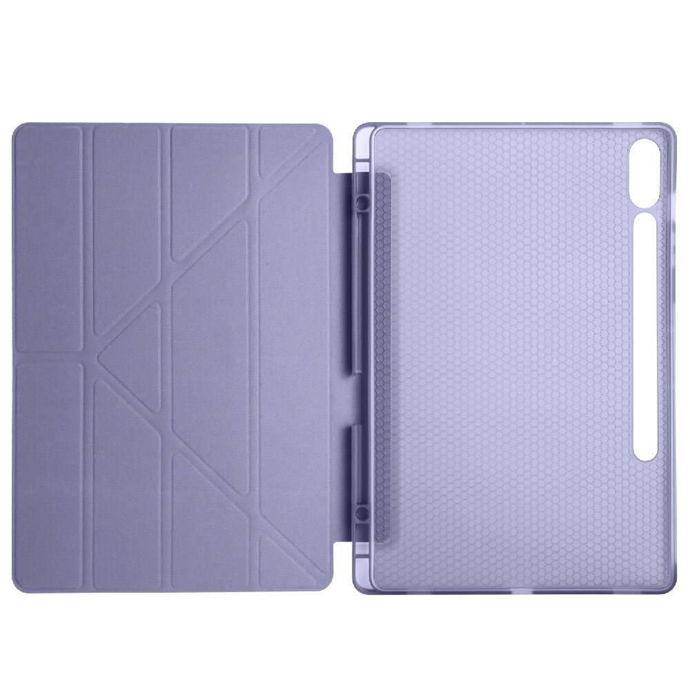 Galaxy Tab S9 FE Plus Kılıf Zore Tri Folding Kalem Bölmeli Standlı Kılıf
