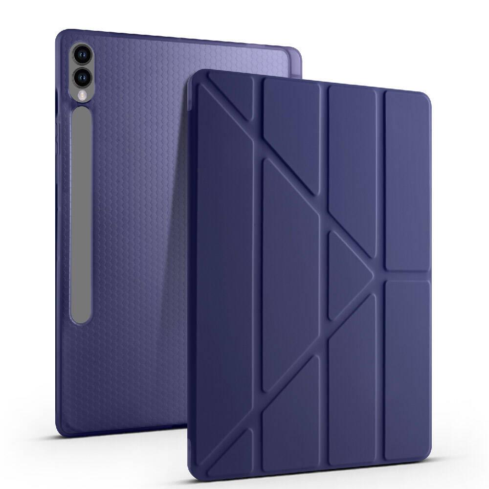 Galaxy Tab S9 FE Plus Kılıf Zore Tri Folding Kalem Bölmeli Standlı Kılıf