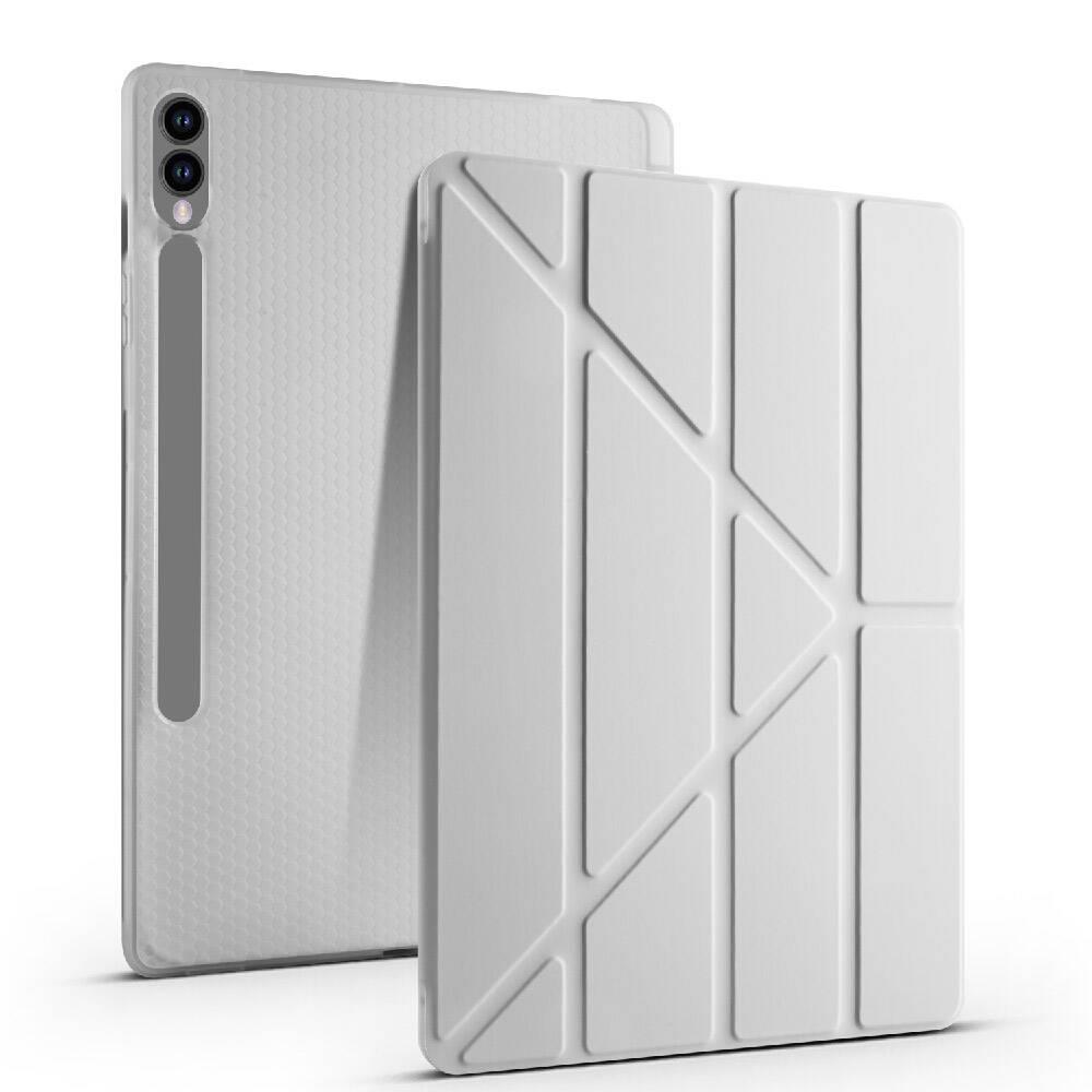 Galaxy Tab S9 Plus Kılıf Zore Tri Folding Kalem Bölmeli Standlı Kılıf
