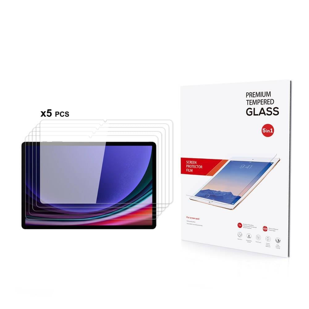 Galaxy Tab S9 Plus Zore 5in1 Tablet Temperli Cam Ekran Koruyucu