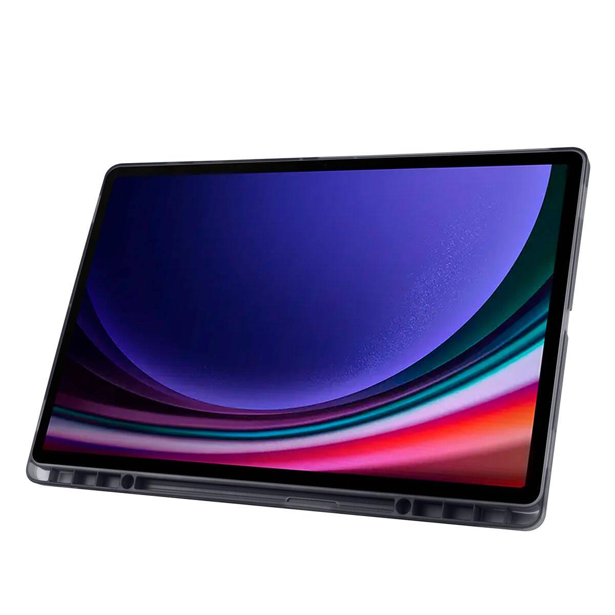 Galaxy Tab S9 Ultra Kılıf Zore Tri Folding Kalem Bölmeli Standlı Kılıf