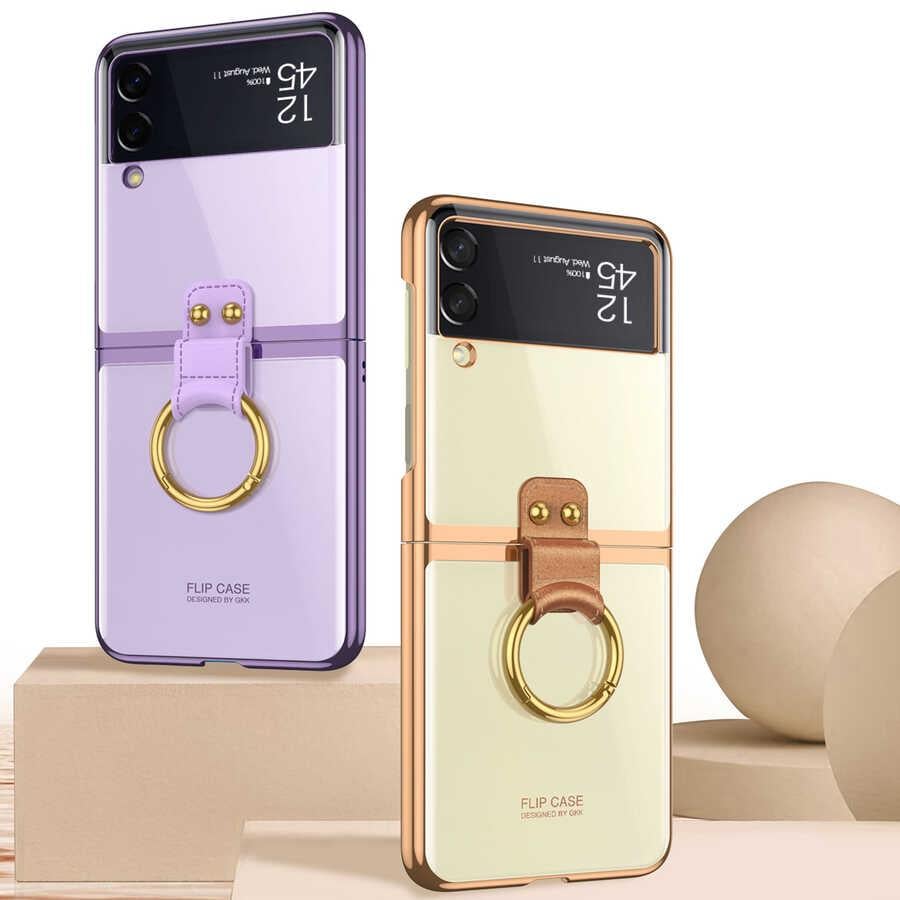Galaxy Z Flip 3 Kılıf Zore Yüzüklü Kıpta Kapak