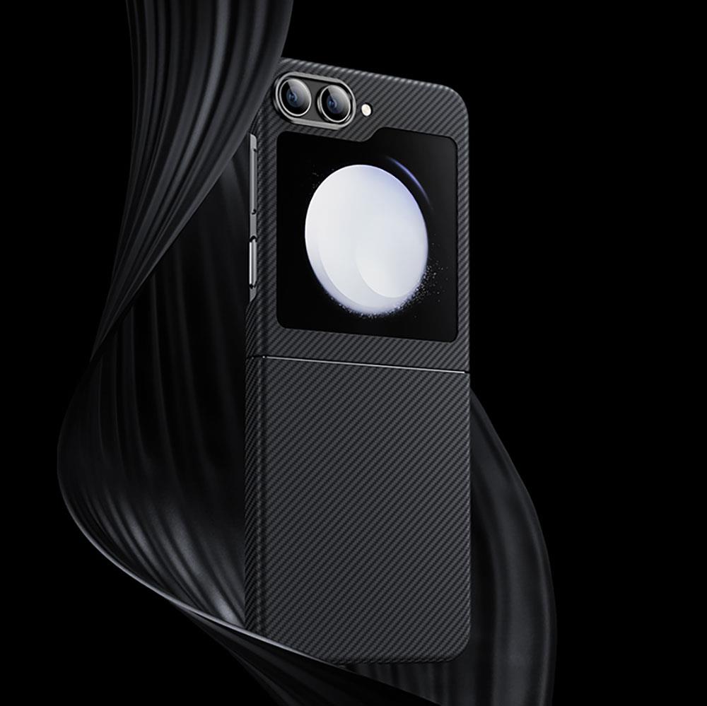 Galaxy Z Flip 5 Kılıf Karbon Fiber Benks Essential ArmorAir 600D Kevlar Kapak