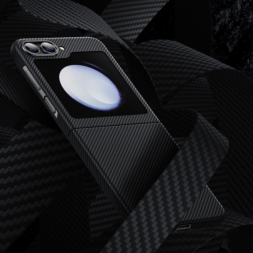 Galaxy Z Flip 5 Kılıf Karbon Fiber Benks Essential ArmorAir 600D Kevlar Kapak