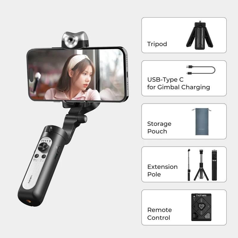 Hohem iSteady VS2 3 Eksenli El Tipi AI Yapay Zeka Görüş Sensörlü Gimbal Stabilizatör