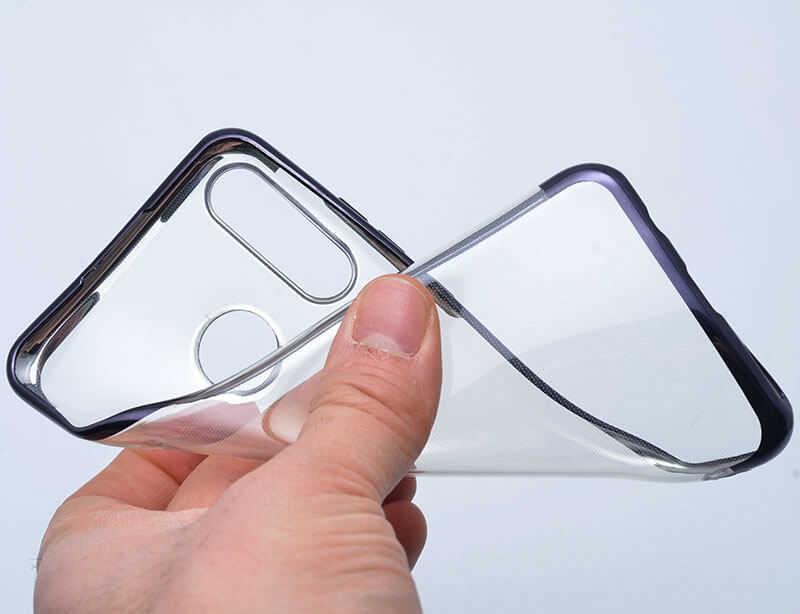 Huawei P30 Lite Kılıf Zore Dört Köşeli Lazer Silikon Kapak