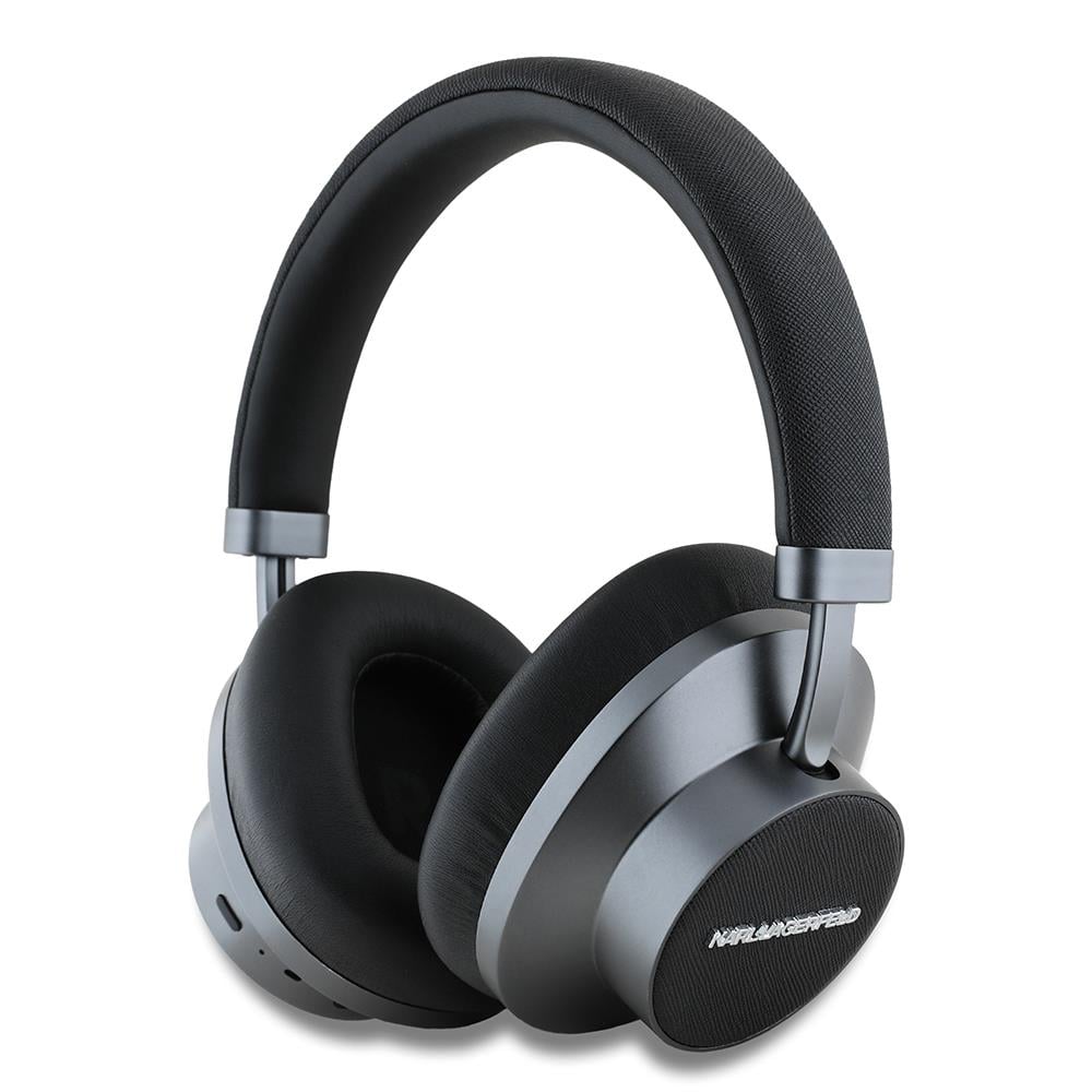 Karl Lagerfeld Orjinal Lisanslı ANC/ENC Özellikli KL Yazı Logolu Saffiano Serisi Kulak Üstü Bluetooth Kulaklık v5.3
