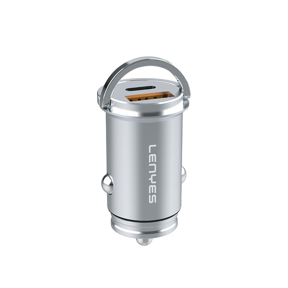 Lenyes CA60 Hızlı Şarj Özellikli Dual Type-C + USB-A Portlu Mini Araç Şarj Aleti PD 45W