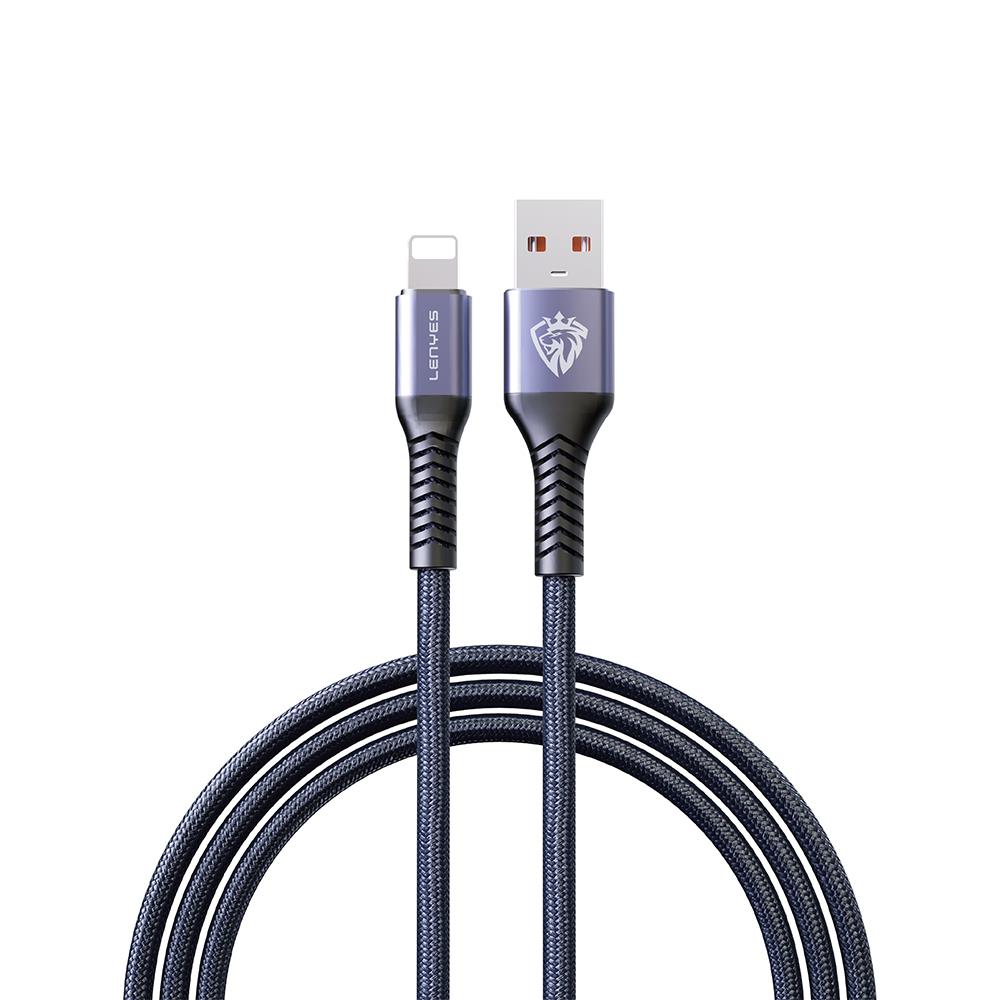 Lenyes LC510 USB-A to Lightning 2.4A Örgü Tasarımlı Hızlı Şarj Özellikli Data ve Şarj Kablosu 1M