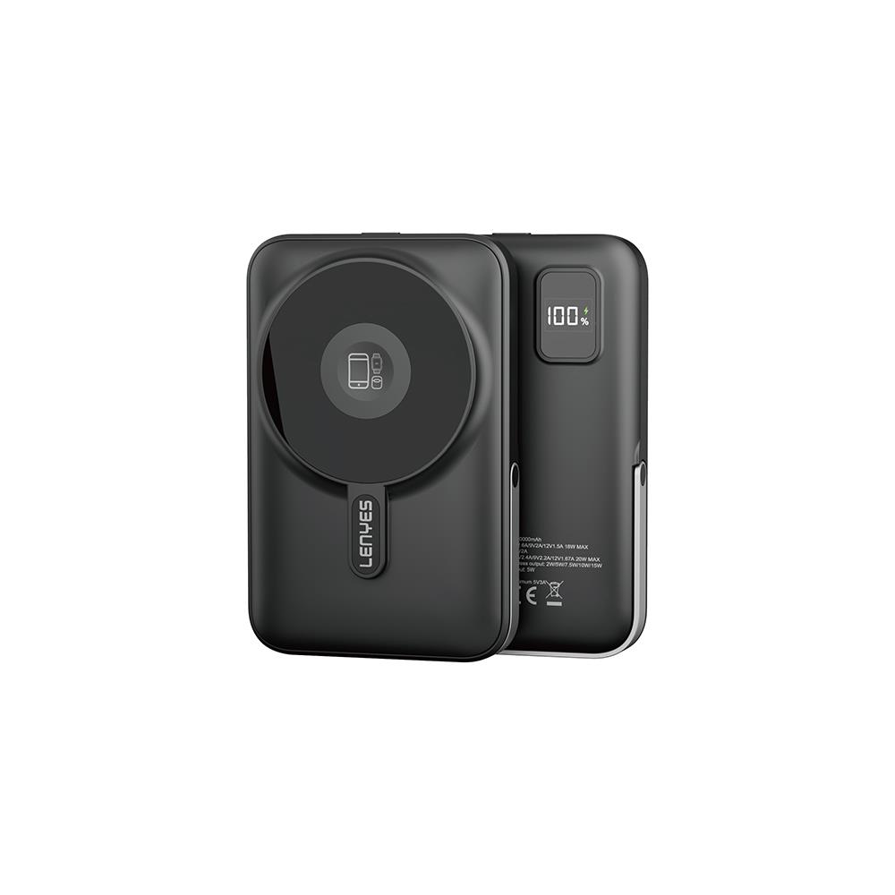 Lenyes PW1002D 20W Dijital LED Ekranlı Standlı Wireless Powerbank 15W 10000mAh
