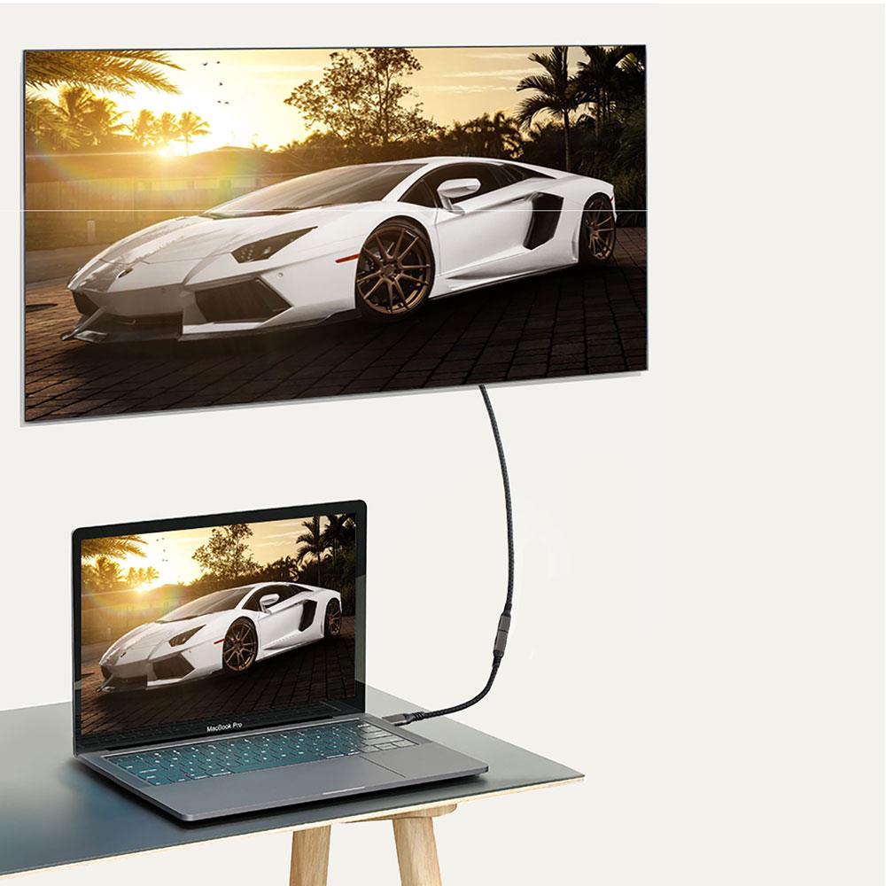 Qgeem Extension USB3.2 Type-C PD Uzatma Kablosu 100W 20Gbps 4K@60Hz 0.2 Metre