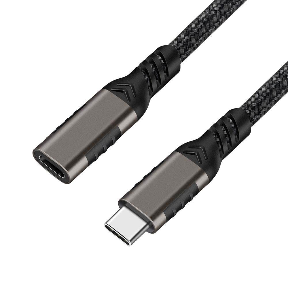 Qgeem Extension USB3.2 Type-C PD Uzatma Kablosu 100W 20Gbps 4K@60Hz 2 Metre